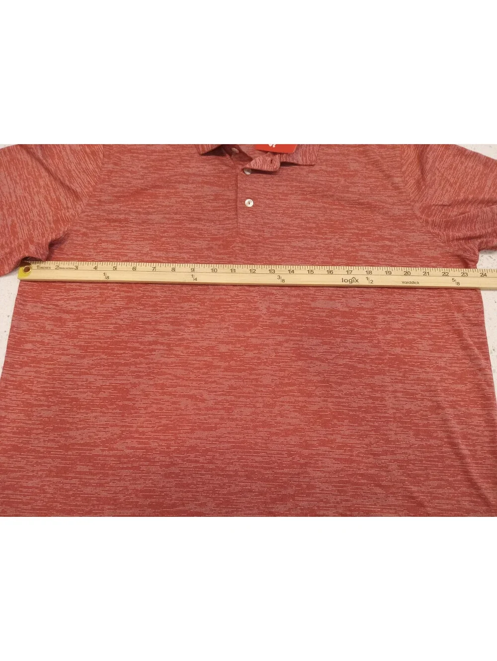 Puma Golf Shirt Mens Large Orange Red Heather Icon Performance Polo Big D L